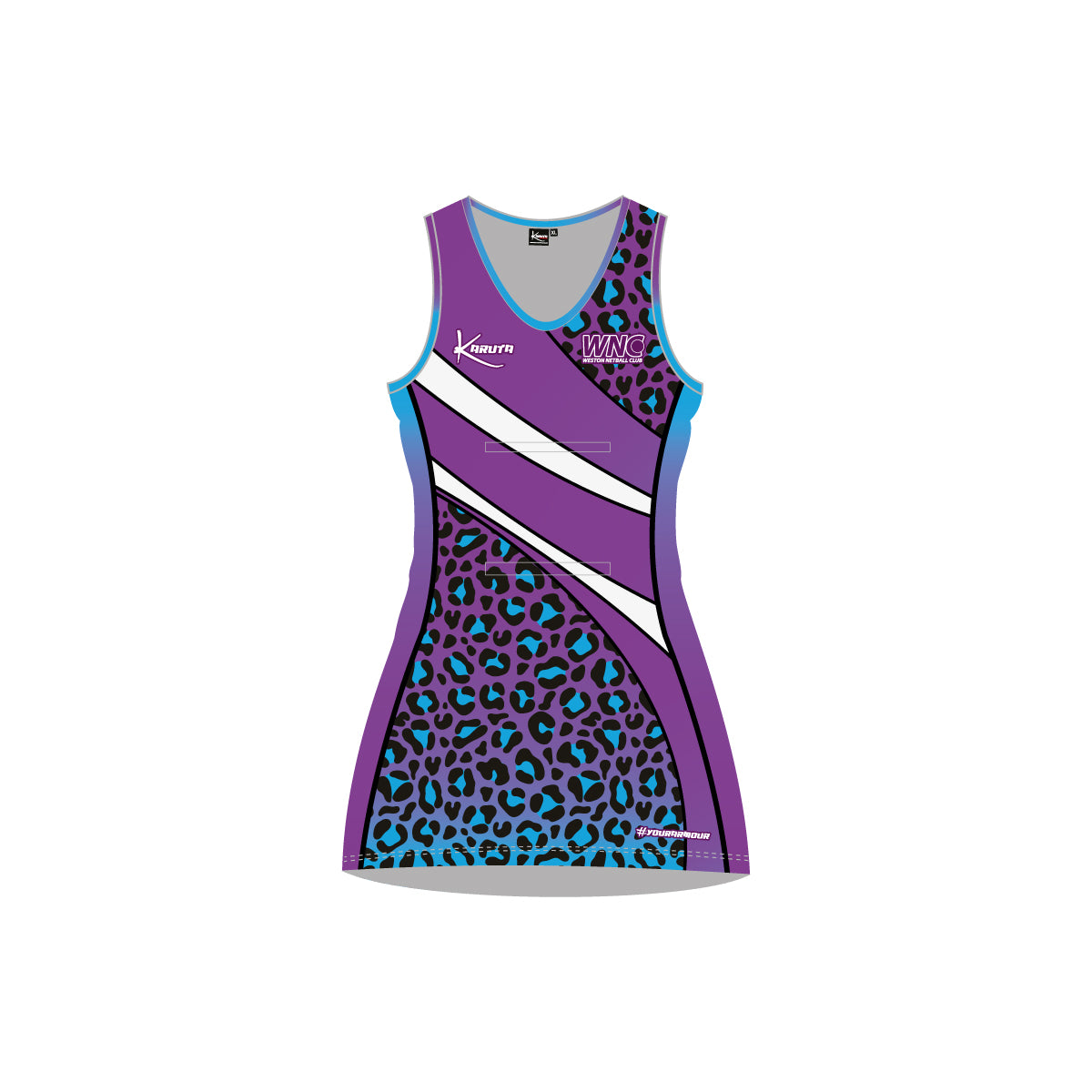purple netball dress Netball Dress Standard Back - Purple Demo