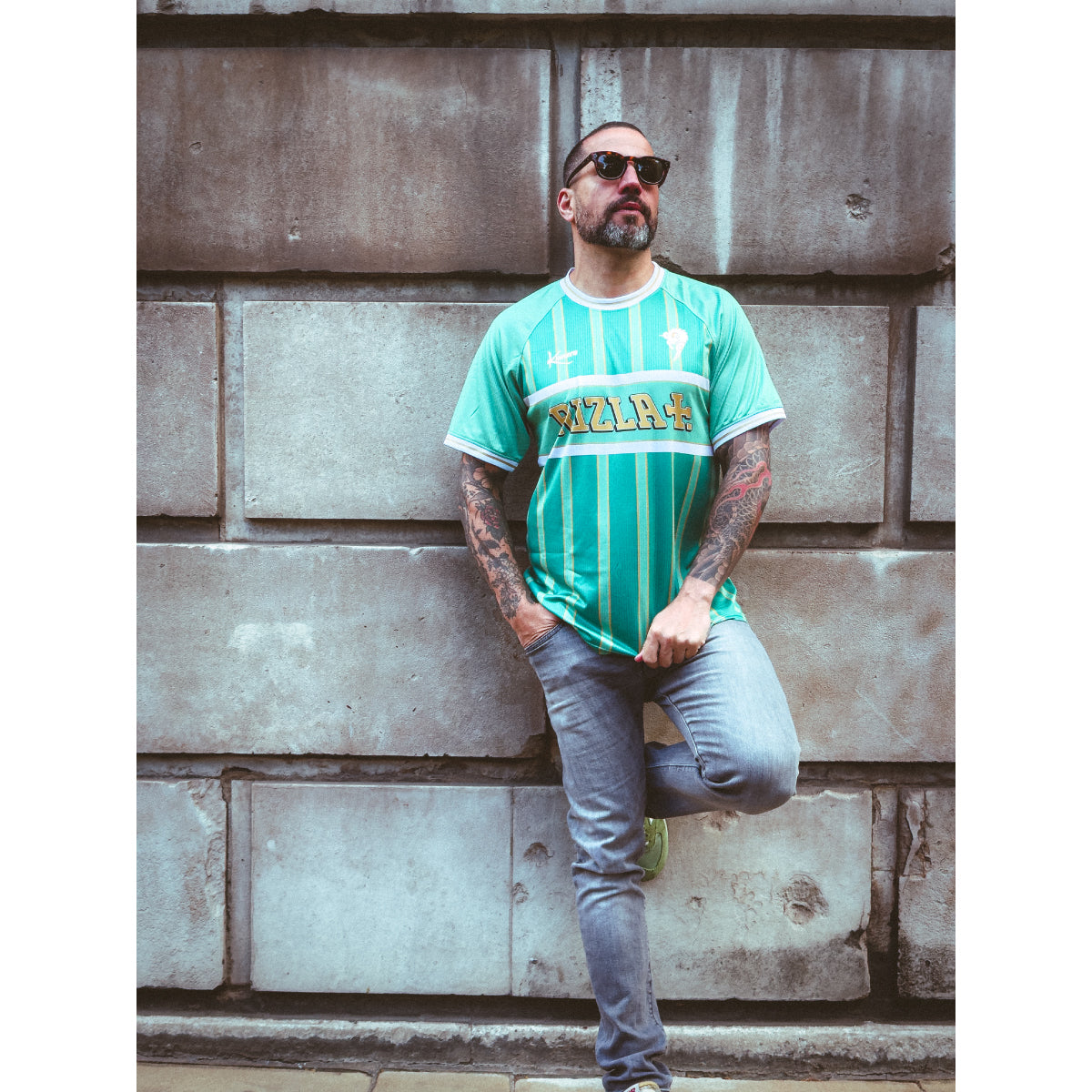 Green Blaze Retro Football Shirt